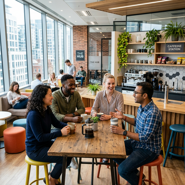 ZIVO employees in the break room
